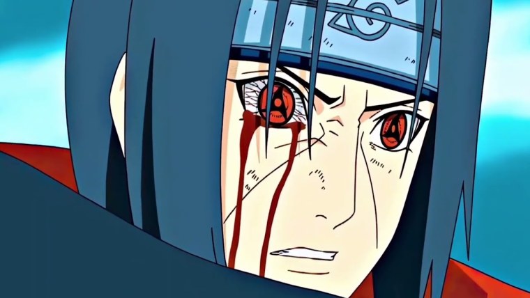 Саске Учиха с шаринганом злой