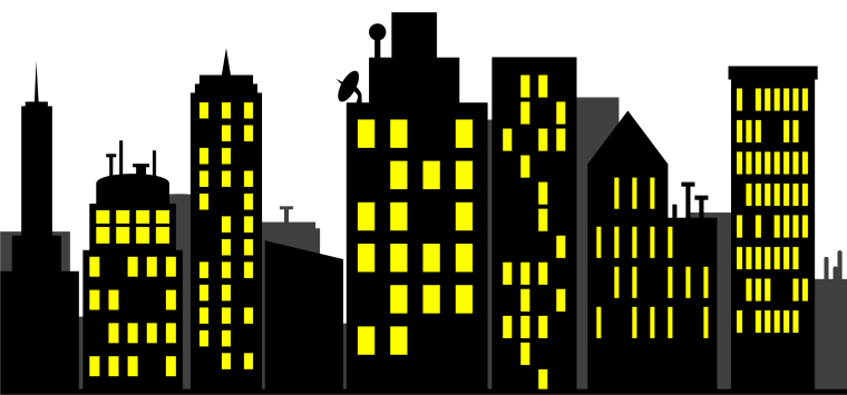 Силуэты домов города