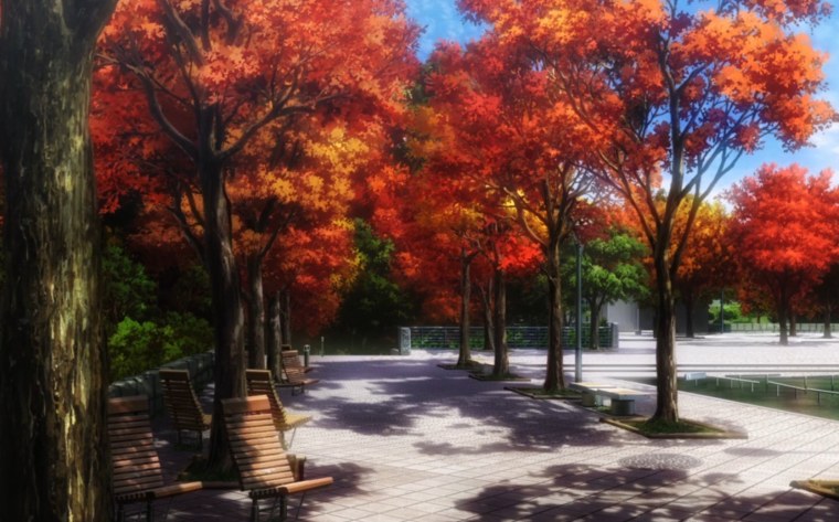 Парк фон гача осенью