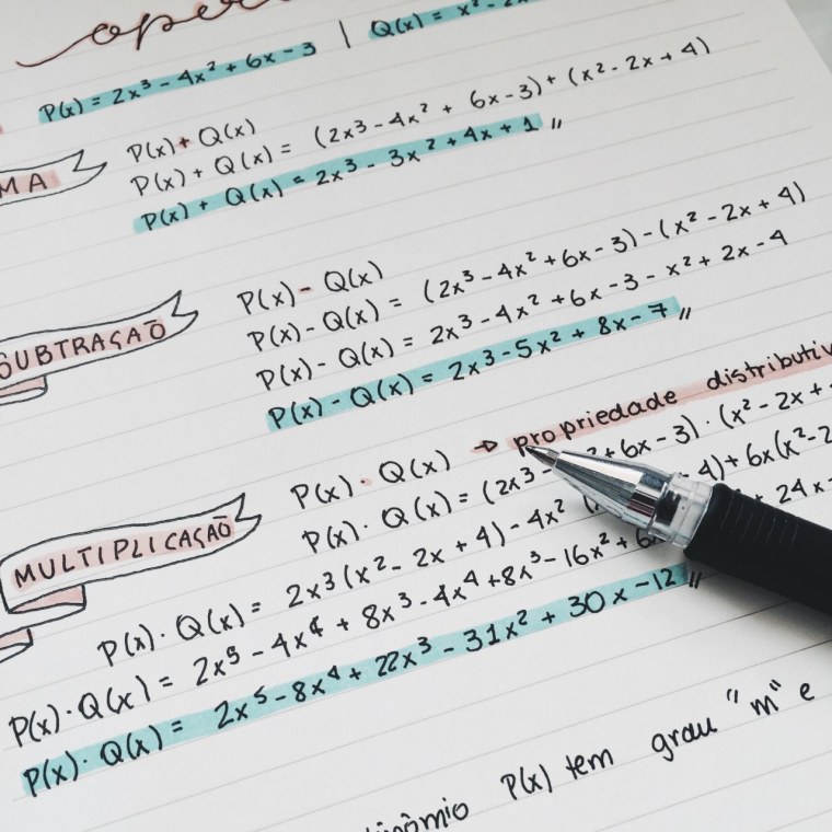 Красивый почерк по математике