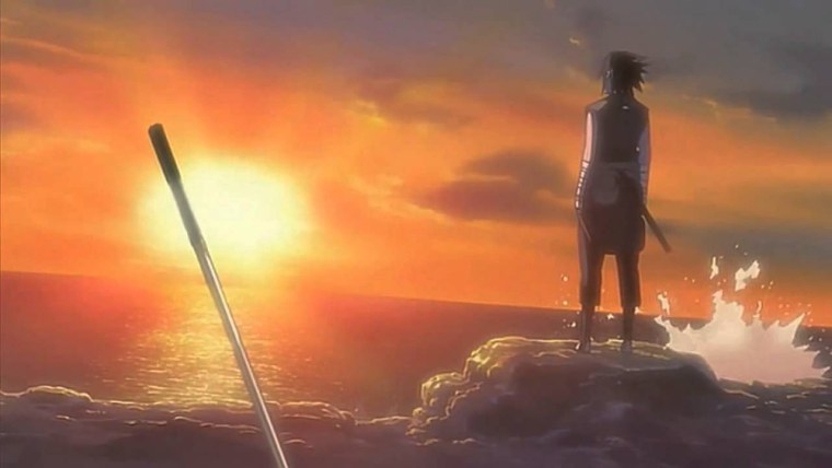 Наруто на фоне заката