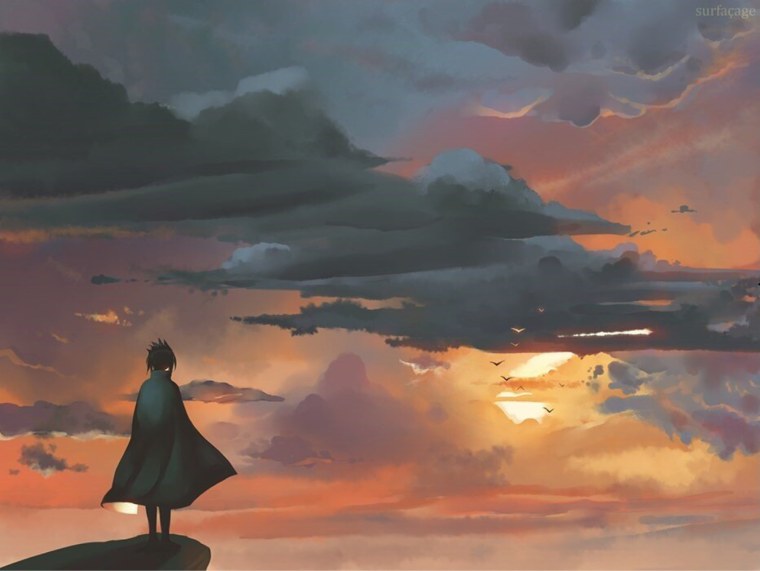 Аниме закат Итачи