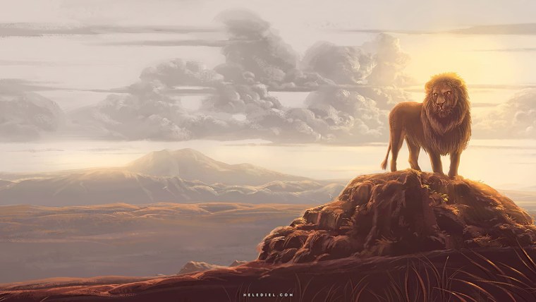 Лев на горе