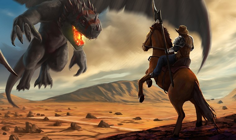 Всадник на коне с копьем