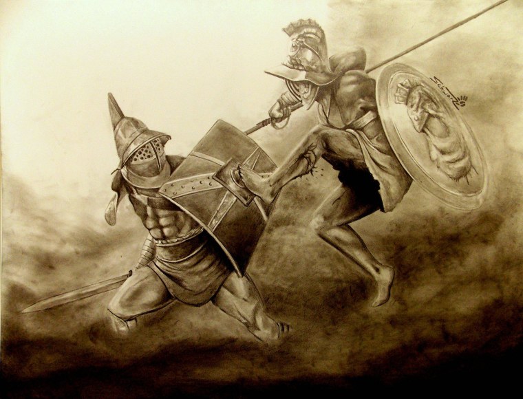 Бой гладиаторов тату