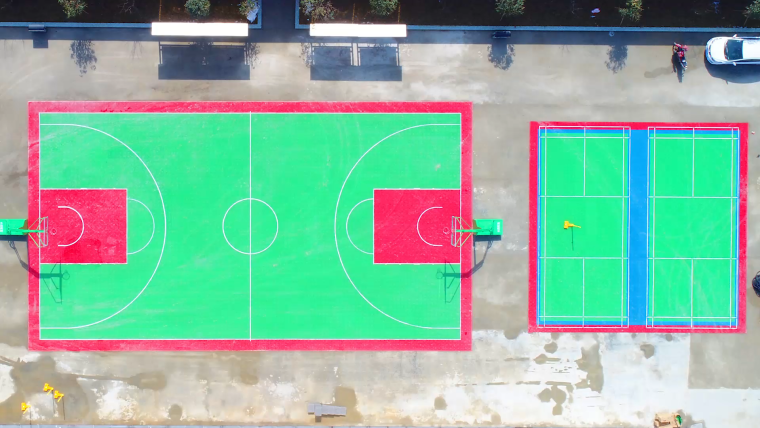 Баскетбольная площадка вид сверху