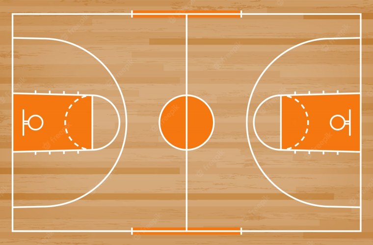 Баскетбольное поле на белом фоне