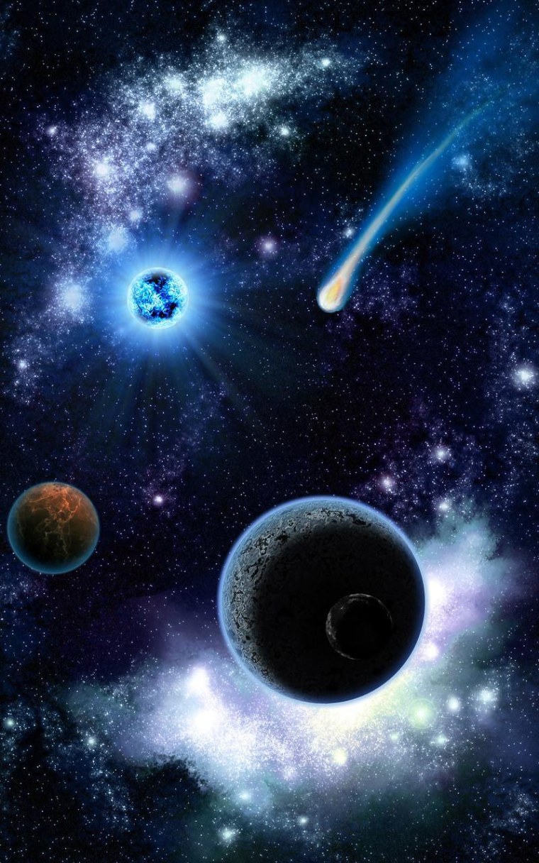 Звездное небо с планетами