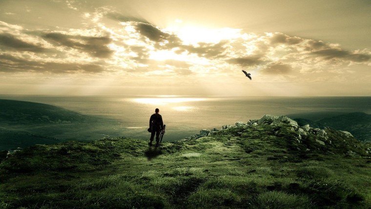 Одинокий человек на природе