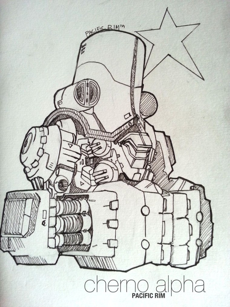 Раскраска Тихоокеанский рубеж черный Альфа