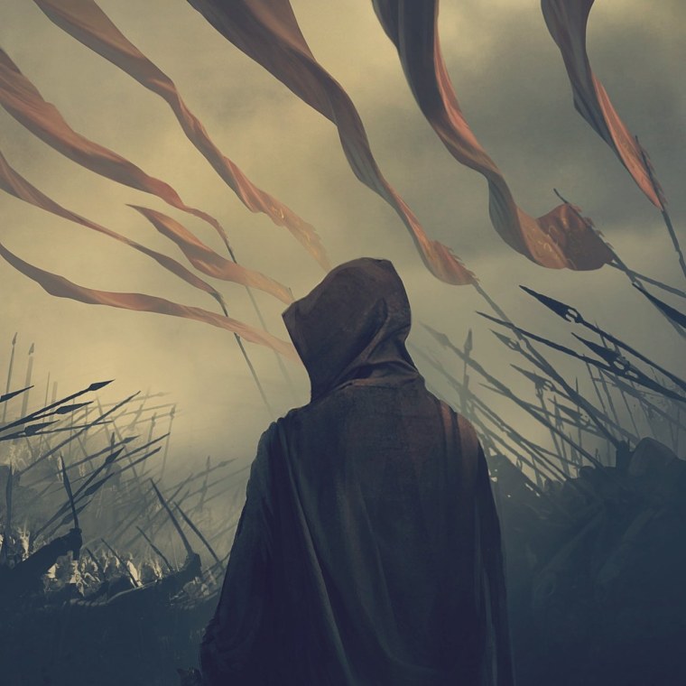 Странник в плаще с капюшоном