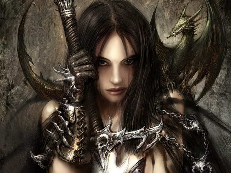 Женщина воин и дракон