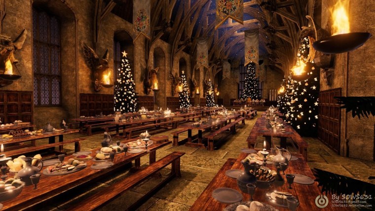 Замок Хогвартс фон