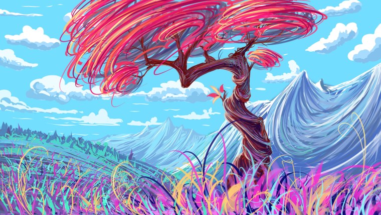 Радужное дерево арт