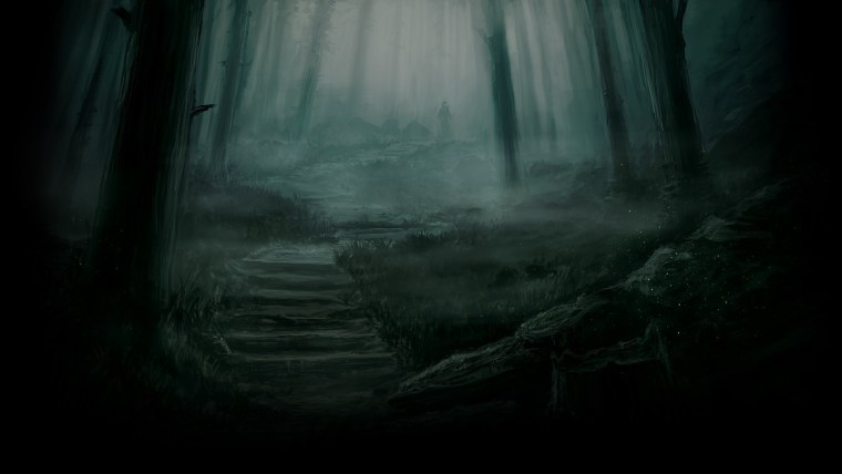 Девочка в темном лесу