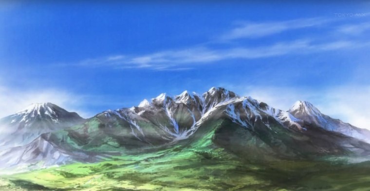 Горный пейзаж аниме