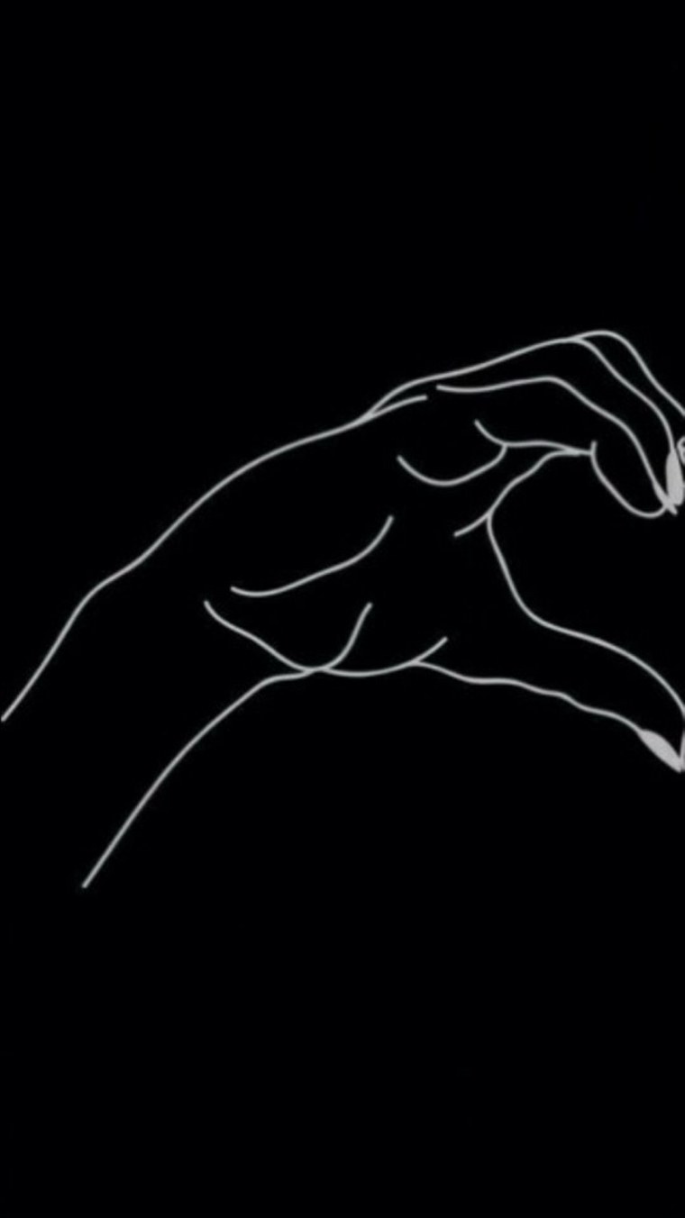 Силуэты рук на черном фоне