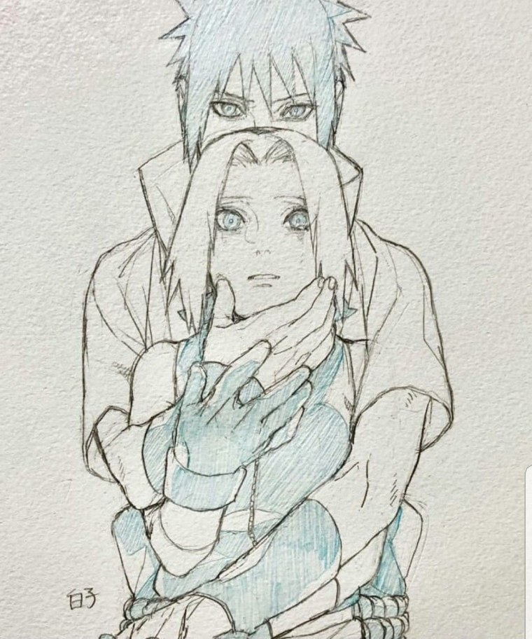 Наруто Саске Сакура Какаши скетч
