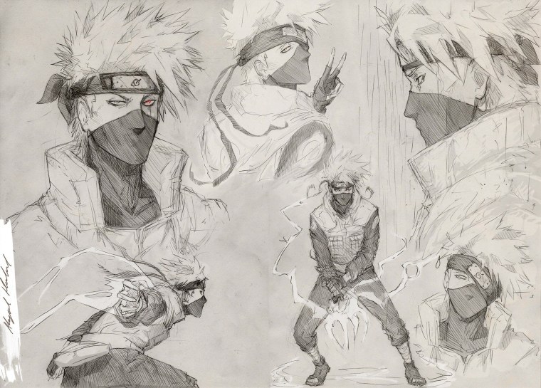 Аниме Наруто Какаши скетч