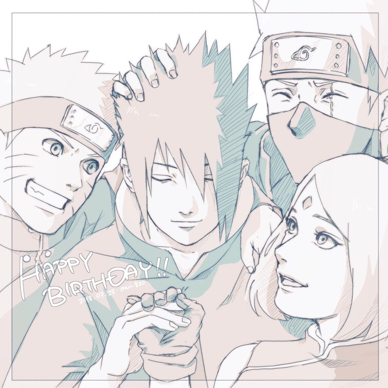 Команда номер 7 Наруто чб