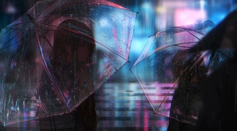 Аниме дождь на рабочий стол