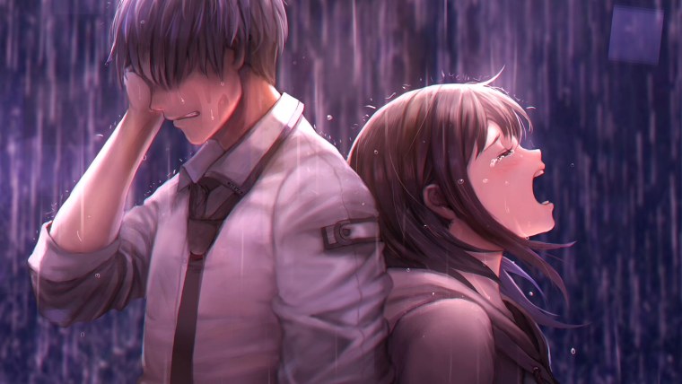Дождливый вечер аниме