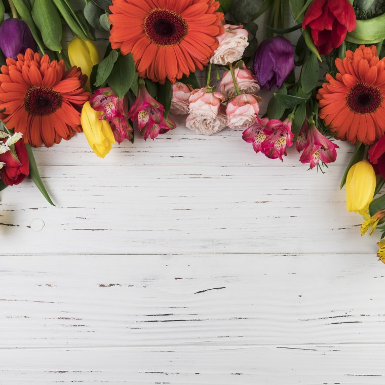 Цветы на фоне дерева