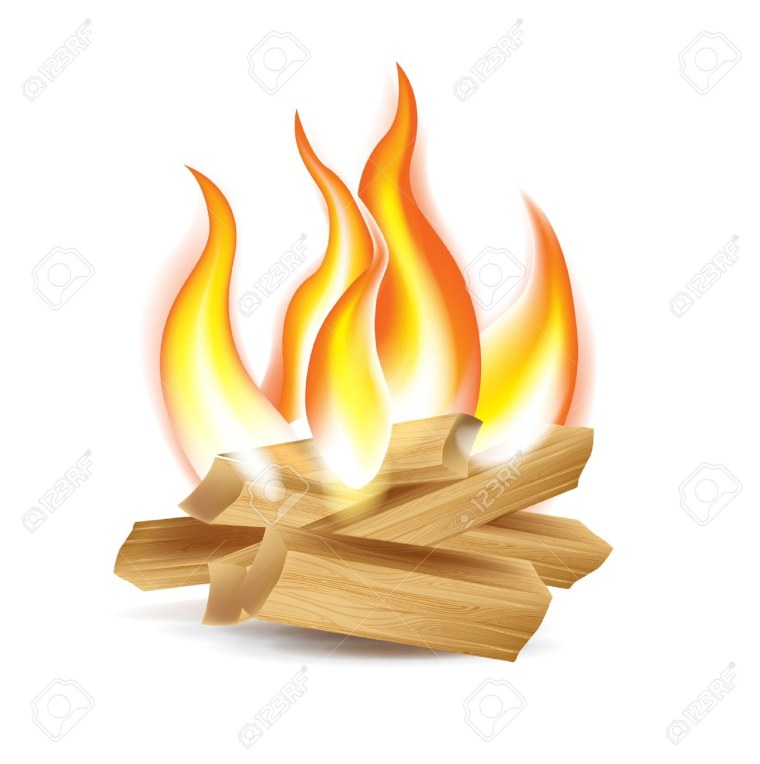 Огонь на белом фоне