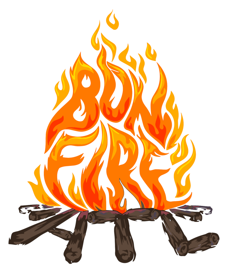 Костер без фона