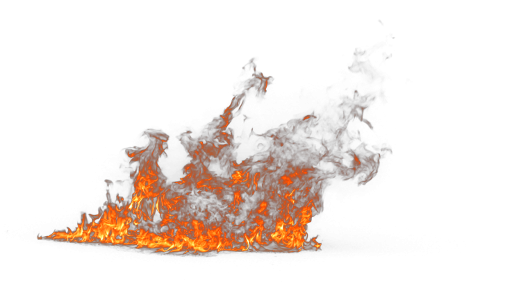 Огонь на прозрачном фоне