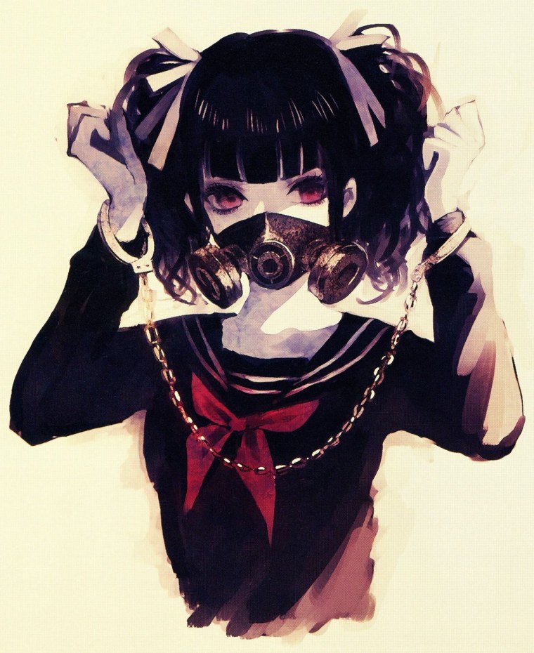 Девушка в маске арт