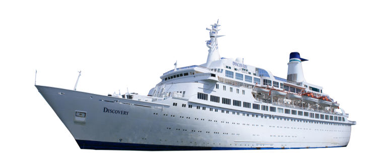 Пароход на белом фоне