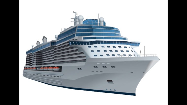 Пассажирский корабль на белом фоне