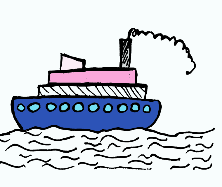 Грузовой кораблик рисунок