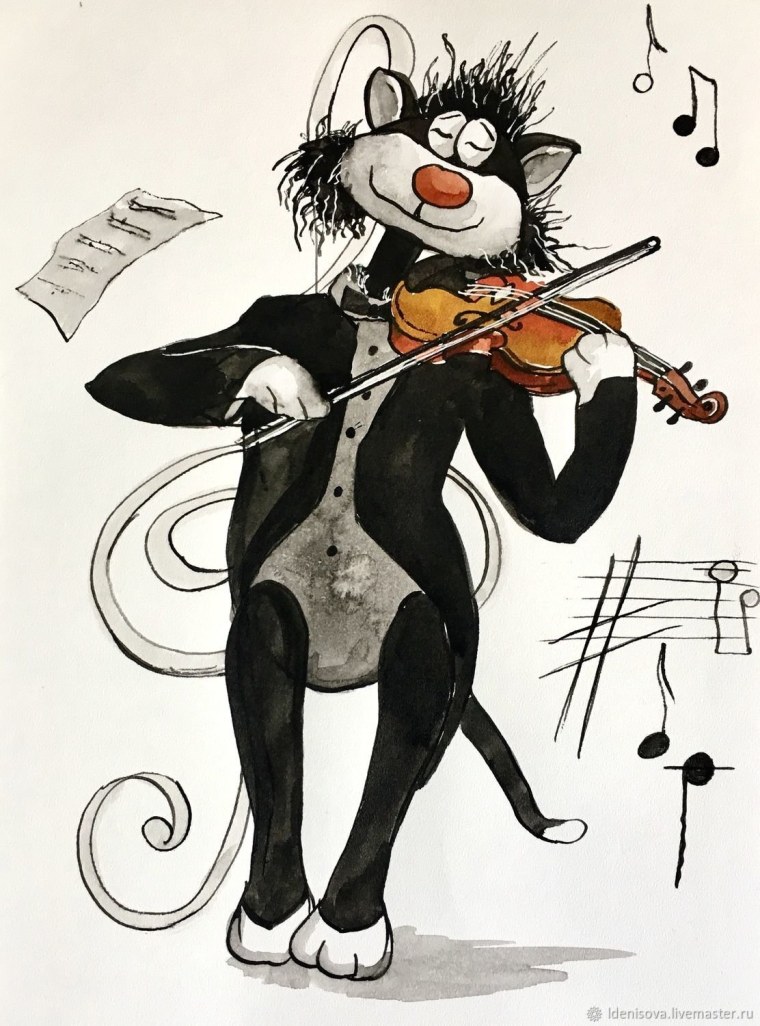 Играющий на скрипке рисунок