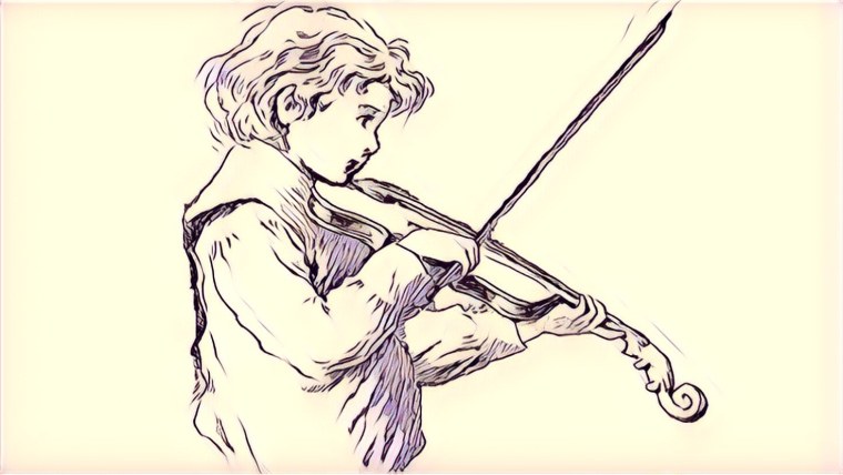 Поза скрипача для рисования