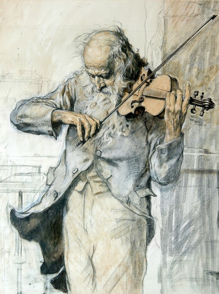 Игорь Гржебин старый скрипач