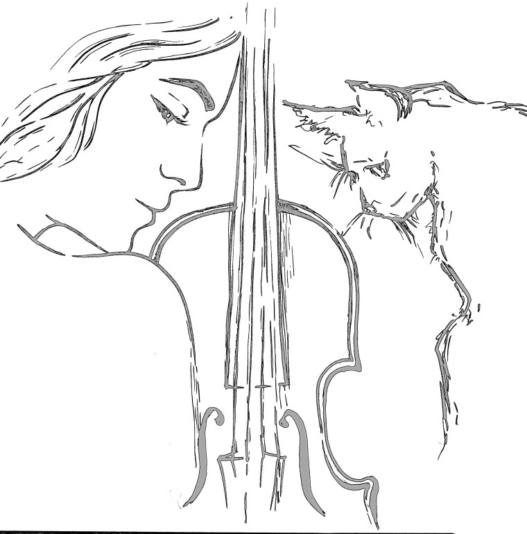 Скрипач зарисовка