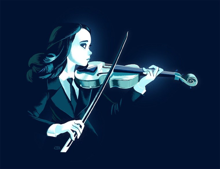 Скрипачка рисунок карандашом