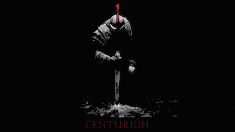 Воин на черном фоне