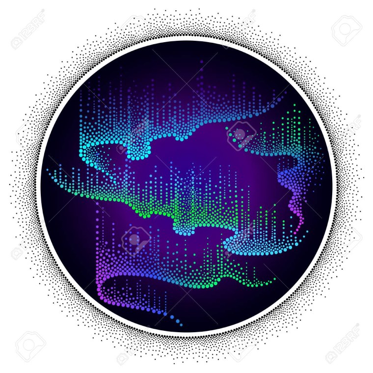 Северное сияние в графике