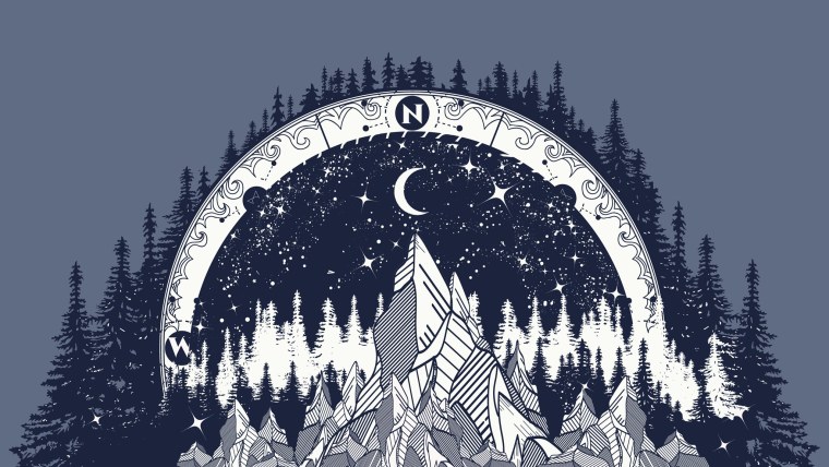 Пингвины и Северное сияние