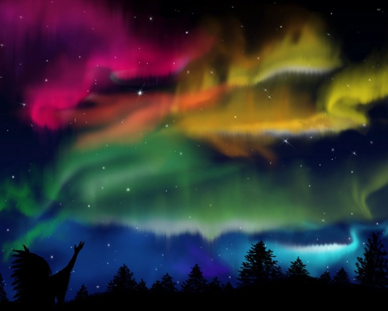 Северное сияние для дошкольников