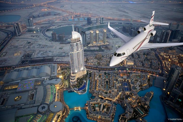 Дубай вид с самолета
