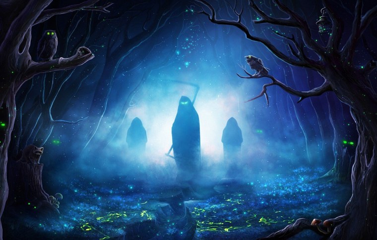 Ночной лес фэнтези