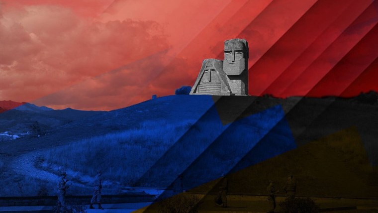 Гора Арарат и флаг Армении