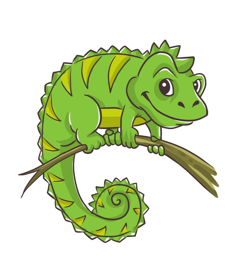 Игуана на белом фоне