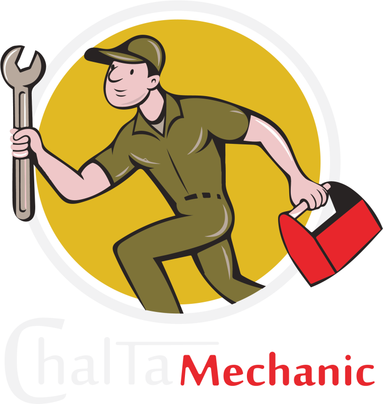 Механик на белом фоне