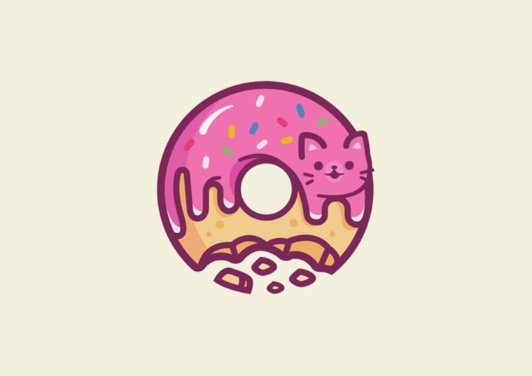 Милые котики с пончиками