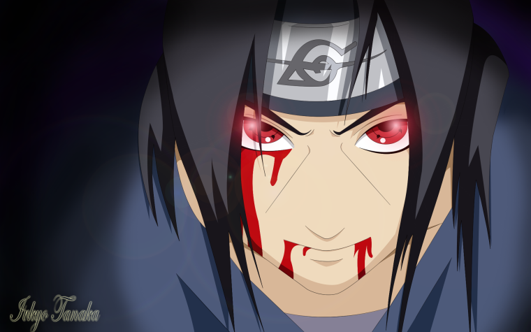 Итачи Учиха и Саске арт чб